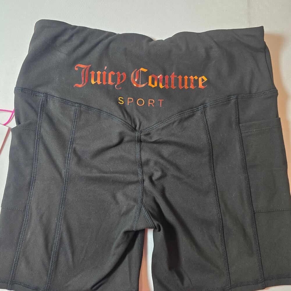 NWT Juicy Couture Anthracite Bike Short with Foil Logo. High Rise . Size M